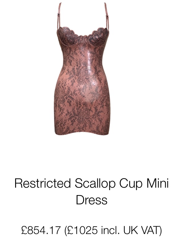 Atsuko Kudo Like New Restricted Scallop Cup Latex Lace Mini Dress — image 5 of 6
